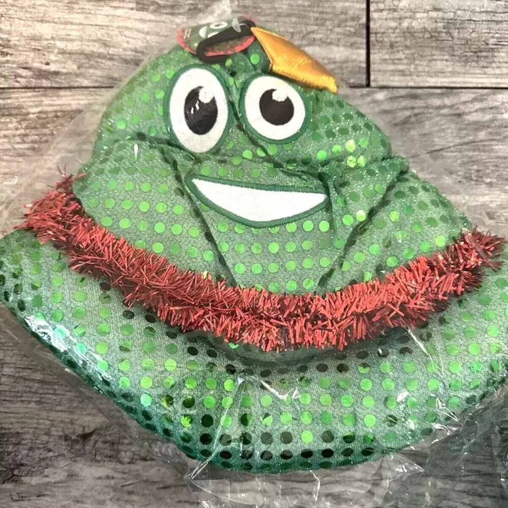 Christmas Tree W/Star Emoticon All Ages Poop Smile Emoji Soft Hat Cushion Green